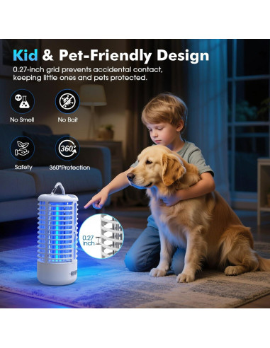 Zapper de Insectos Recargable ZECHUAN 4000mAh Blanco