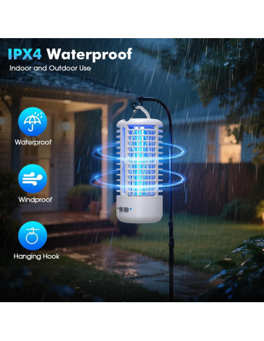 Zapper de Insectos Recargable ZECHUAN 4000mAh Blanco