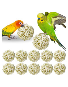 Juguetes de Forrajeo para Aves Tfwadmx - 10 Bolas de Mimbre 5 cm