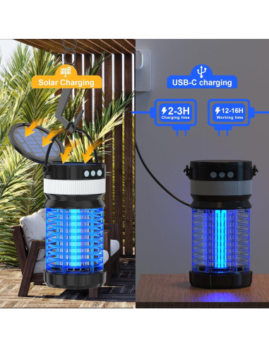 Trampa de Mosquitos Eléctrica Bluelage BK22-MR Solar y USB