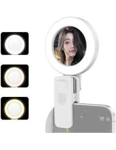 Luz de Anillo Selfie Andoer Clip-on con Espejo 3 Modos 2