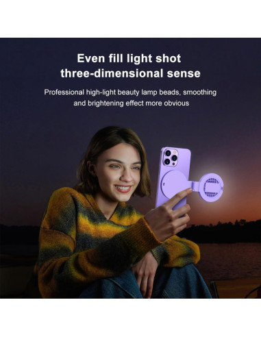 Luz de Anillo Selfie Andoer Clip-on con Espejo 3 Modos