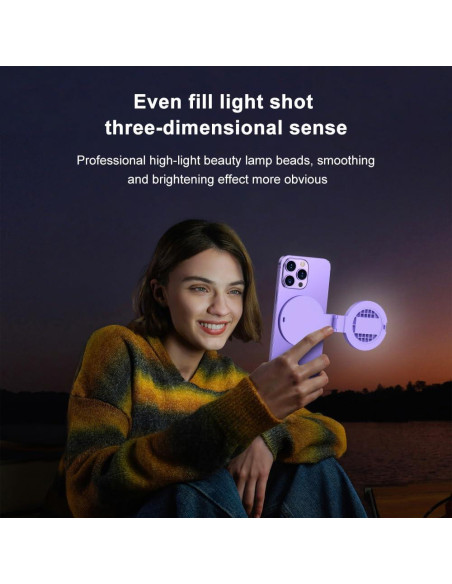 Luz de Anillo Selfie Andoer Clip-on con Espejo 3 Modos