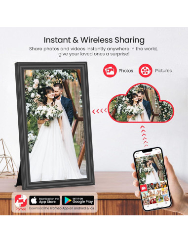 Marco de Fotos Digital Frameo WiFi 15.6" 64GB Pantalla Full HD