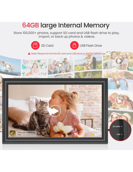 Marco de Fotos Digital Frameo WiFi 15.6" 64GB Pantalla Full HD