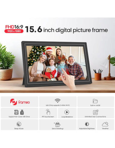 Marco de Fotos Digital Frameo WiFi 15.6" 64GB Pantalla Full HD