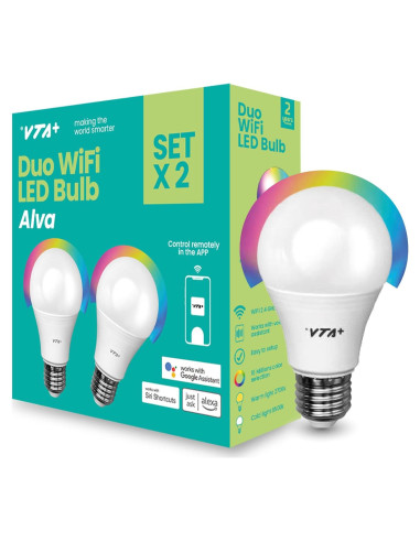 Kit de Bombillas LED Inteligentes VTA+ E27 RGB x2 9W