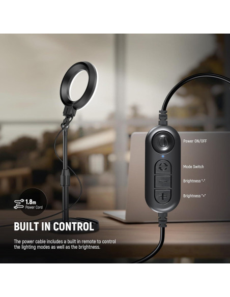 Luz de Anillo LED NEEWER BR60 10W Ajustable para Selfies