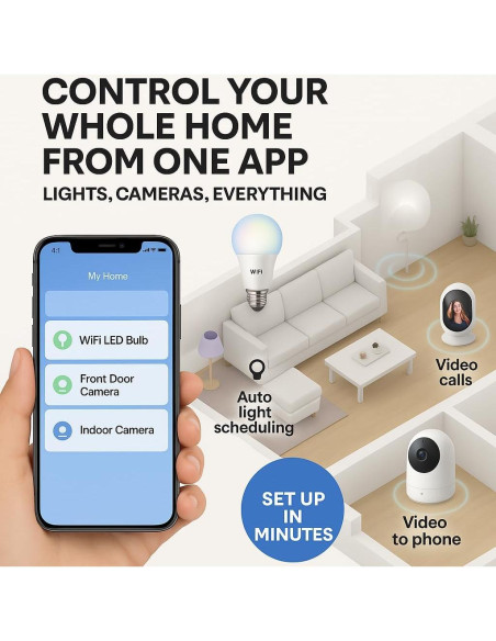 Kit de Bombillas LED Inteligentes VTA+ E27 RGB x2 9W