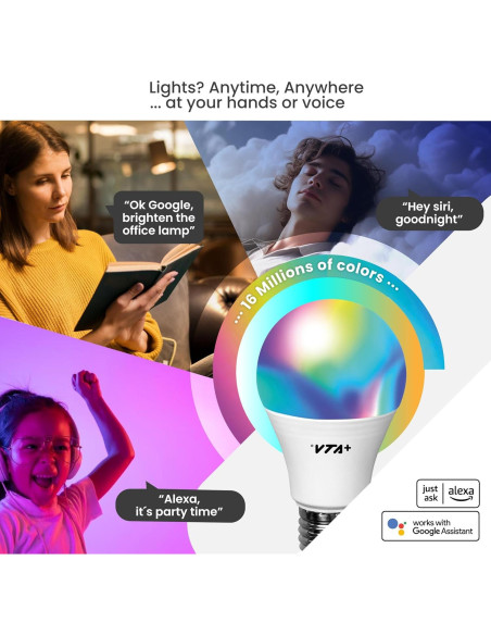Kit de Bombillas LED Inteligentes VTA+ E27 RGB x2 9W