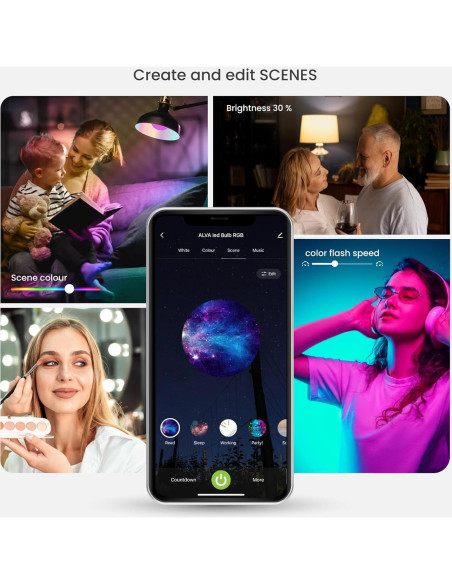 Kit de Bombillas LED Inteligentes VTA+ E27 RGB x2 9W