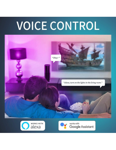 Bombillas Inteligentes ANWIO 8.5W E26 Paquete de 2 Control Wifi