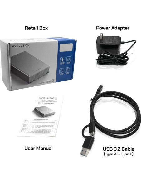 Disco Duro Externo Avolusion PRO-G1 12TB USB-C 10Gbps