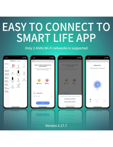 Bombillas Inteligentes ANWIO 8.5W E26 Paquete de 2 Control Wifi