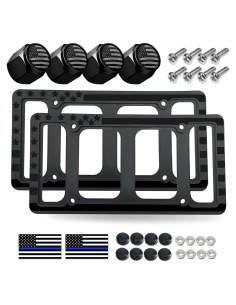 Marco de Placa de Licencia Silicona FBJTDQ Bandera EE. UU. 2 Pzas