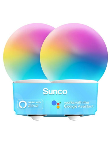 Bombillas Inteligentes G25 LED Sunco, 5W, RGB, Dimmables, 2 Pzas