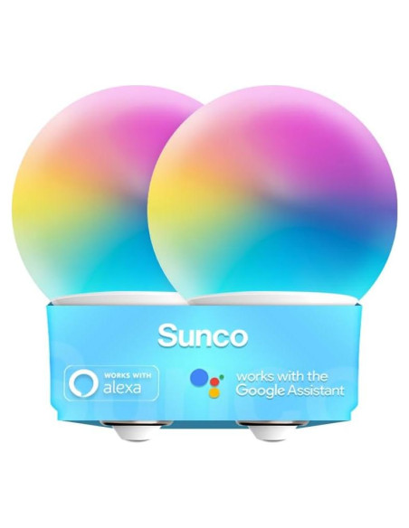 Bombillas Inteligentes G25 LED Sunco, 5W, RGB, Dimmables, 2 Pzas