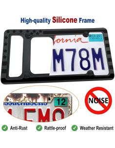 Marco de Placa de Licencia Silicona FBJTDQ Bandera EE. UU. 2 Pzas 2