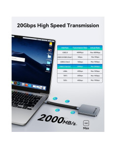Yottamaster SSD Externo 2TB Magnético USB 3.2 2000MB/s 2