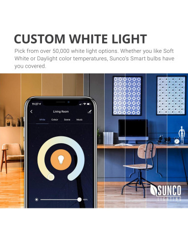 Bombillas Inteligentes G25 LED Sunco, 5W, RGB, Dimmables, 2 Pzas
