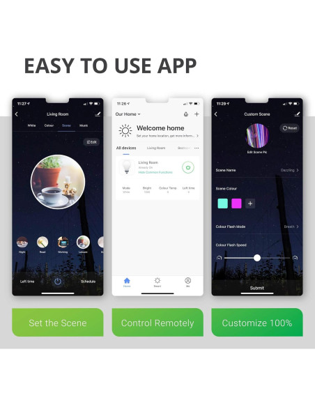 Bombillas Inteligentes G25 LED Sunco, 5W, RGB, Dimmables, 2 Pzas