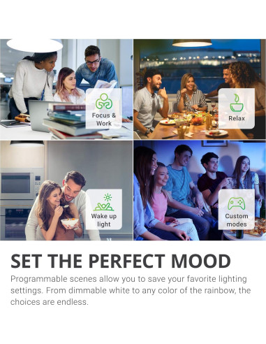 Bombillas Inteligentes G25 LED Sunco, 5W, RGB, Dimmables, 2 Pzas