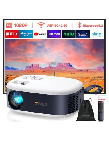 Proyector Portátil EGJSG 1080P Full HD WiFi Bluetooth 5.2
