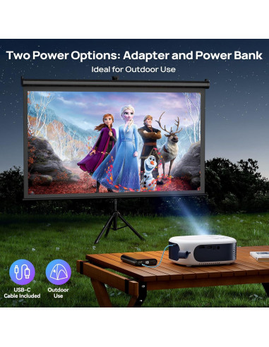 Proyector Portátil EGJSG 1080P Full HD WiFi Bluetooth 5.2