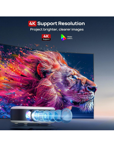 Proyector Portátil EGJSG 1080P Full HD WiFi Bluetooth 5.2