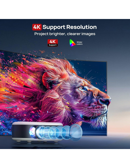 Proyector Portátil EGJSG 1080P Full HD WiFi Bluetooth 5.2