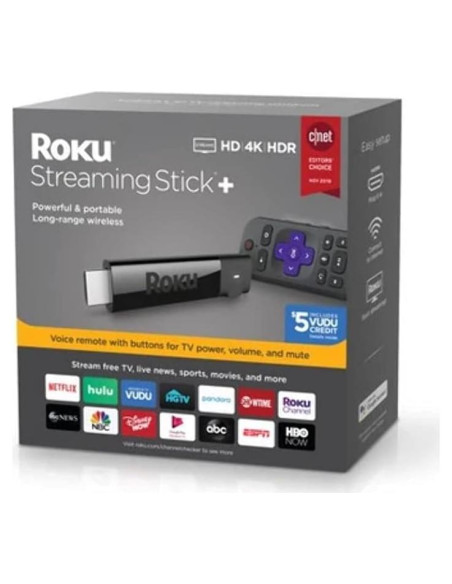 Roku Streaming Stick+ 4K HDR HD Renovado con Control Remoto