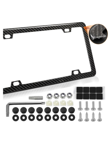 Marco de Placa de Licencia HIBRONGO Fibra de Carbono 100% Puro