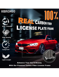 Marco de Placa de Licencia HIBRONGO Fibra de Carbono 100% Puro 2
