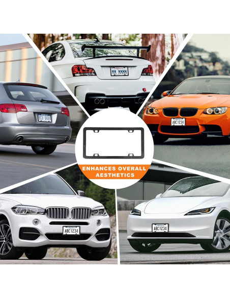 Marco de Placa de Licencia HIBRONGO Fibra de Carbono 100% Puro