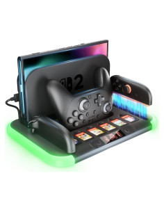 Cargador HEYSTOP para Nintendo Switch 2 con RGB y Ventilación