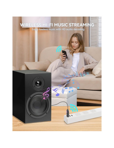 Adaptador Bluetooth 5.3 DAMAIKE AUX 3.5mm USB para coche