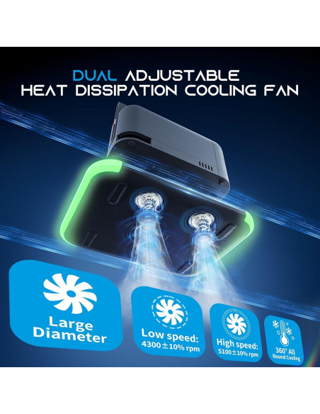 Cargador HEYSTOP para Nintendo Switch 2 con RGB y Ventilación