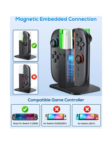 Base de Carga FYOUNG para Controlador Joy-Con Nintendo Switch 2