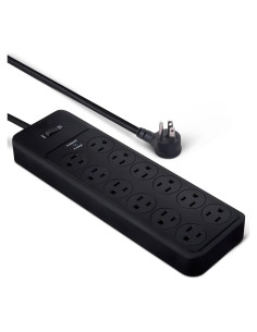 Protector de Sobretensión Amazon Basics 12 Salidas 4000 Julios 2.4m