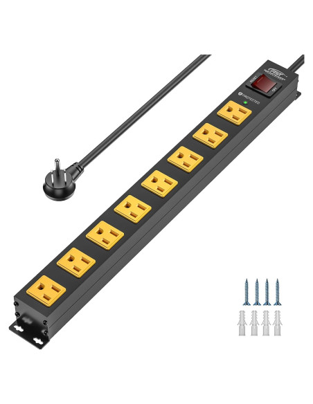 Tira de Poder Metal CRST 8 Salidas 2100J 1.83m 15A