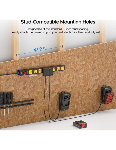 Tira de Poder Metal CRST 8 Salidas 2100J 1.83m 15A