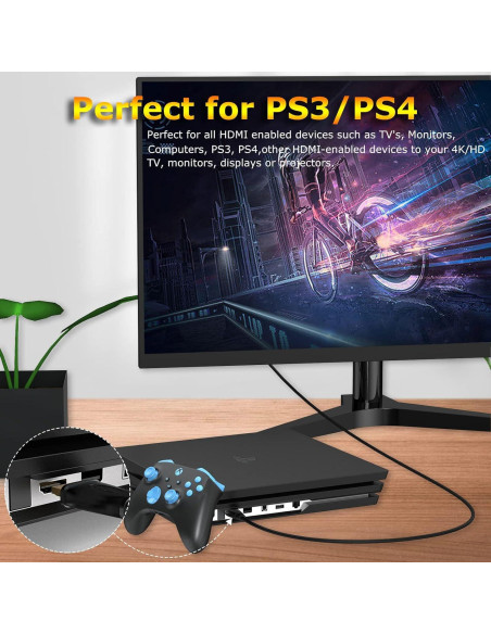 Cable HDMI 2.0 4K 0.3m MOSIMLI Paquete de 10 Alta Velocidad