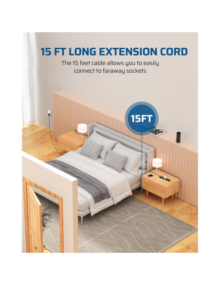 Protector de Sobretensión Dewenwils 2-Pack 4.57m 15A 500J
