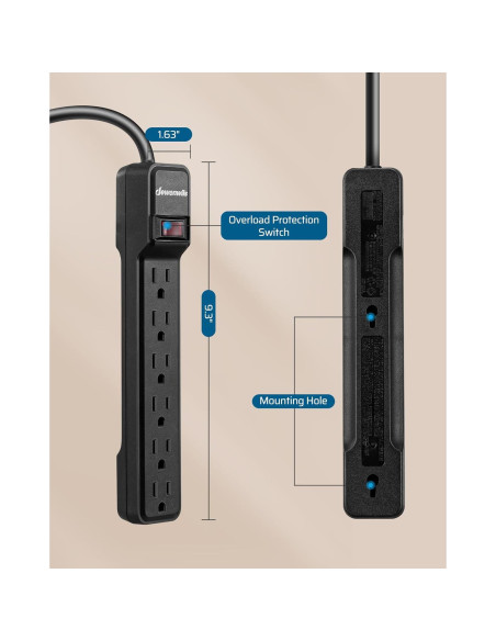 Protector de Sobretensión Dewenwils 2-Pack 4.57m 15A 500J