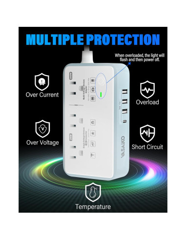 Convertidor de Voltaje 220V a 110V VASAIKO 2000W con 4 USB