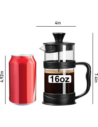 Prensa Francesa PARACITY 500ml de Acero Inoxidable y Vidrio
