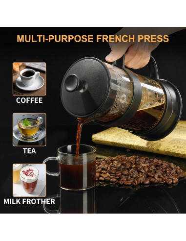 Prensa Francesa PARACITY 500ml de Acero Inoxidable y Vidrio