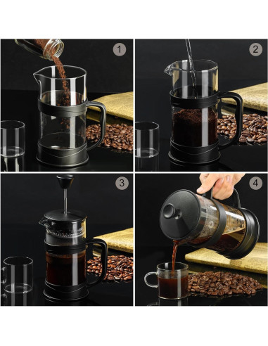 Prensa Francesa PARACITY 500ml de Acero Inoxidable y Vidrio