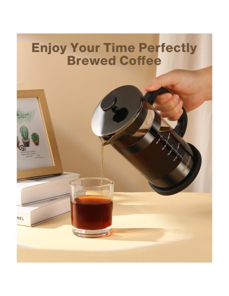 Cafetera Prensa Francesa AMFOCUS 34oz Vidrio Borosilicato