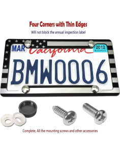 Marco de Placa de Licencia AOOTF Bandera Americana 15x30 cm 2